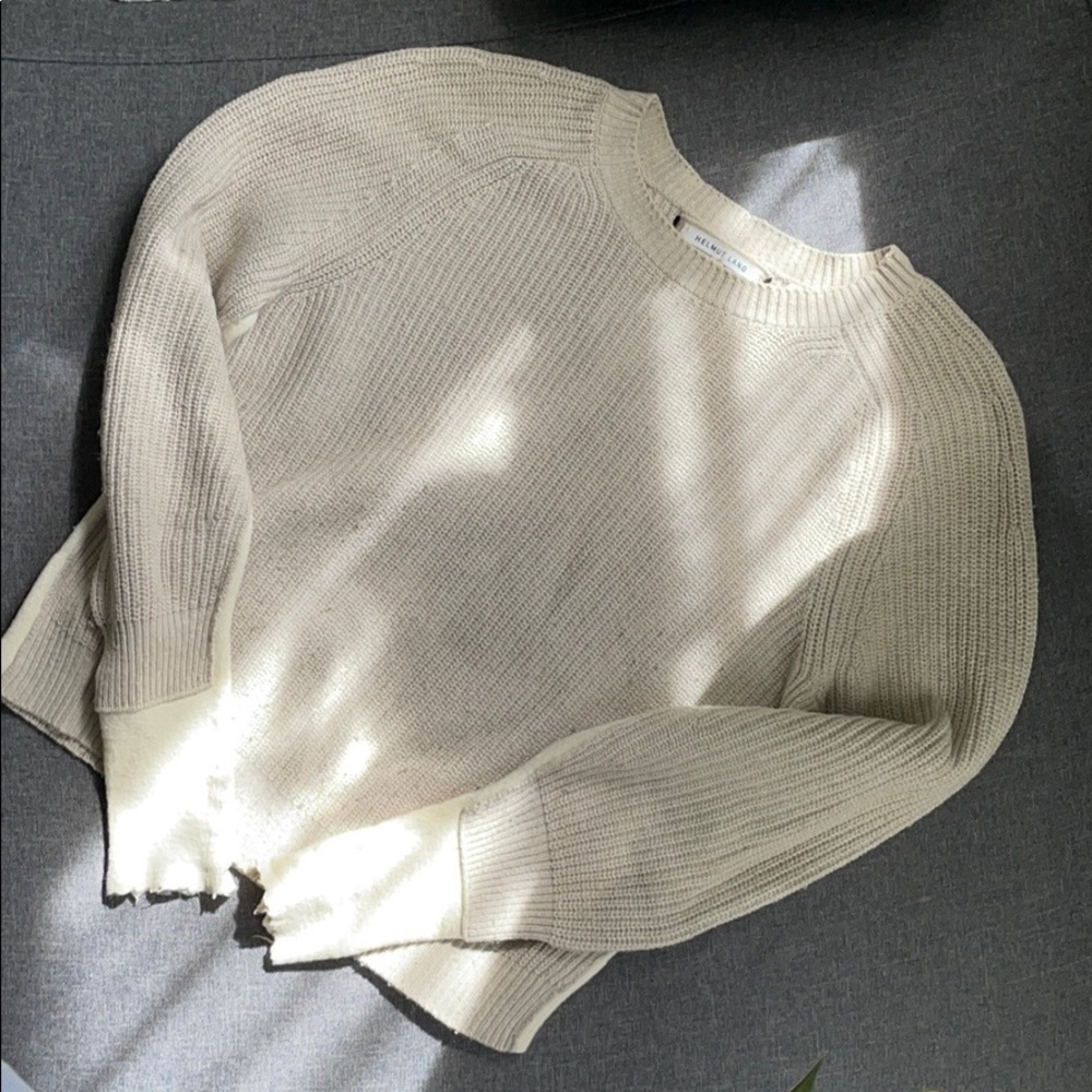 Helmut Lang beige ivory sweater jumper wool cotton